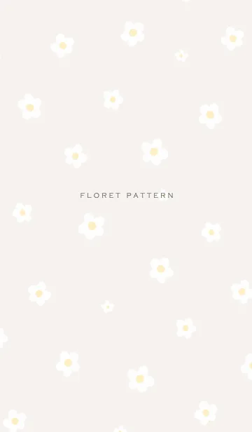 [LINE着せ替え] シンプル 小花柄 アイボリーの画像1