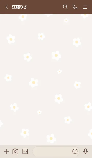 [LINE着せ替え] シンプル 小花柄 アイボリーの画像3