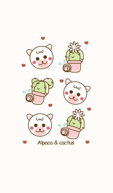 [LINE着せ替え] Alpaca & Cactus 10の画像1