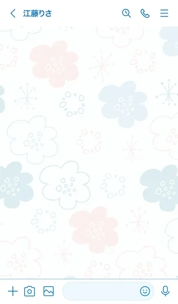 [LINE着せ替え] 手書きのお花くすみカラー22の画像3