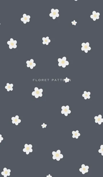 [LINE着せ替え] シンプル 小花柄  ネイビーの画像1