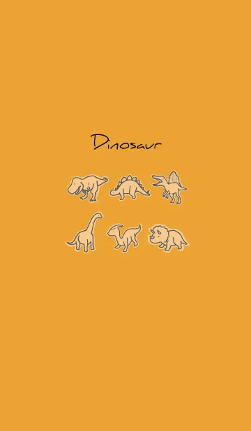 [LINE着せ替え] オレンジ : シンプル恐竜の画像1