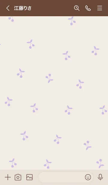 [LINE着せ替え] cherry pattern / beige purpleの画像3