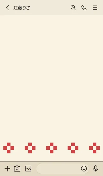 [LINE着せ替え] 大人かわいいお花着せ替え(ベージュ×赤)の画像3