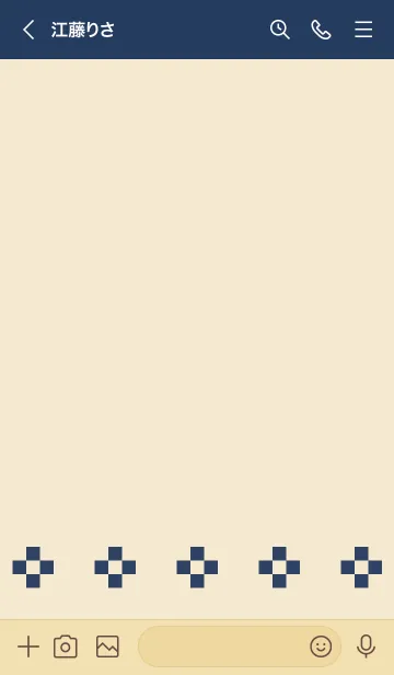 [LINE着せ替え] 大人かわいいお花着せ替え(ベージュ×青)の画像3