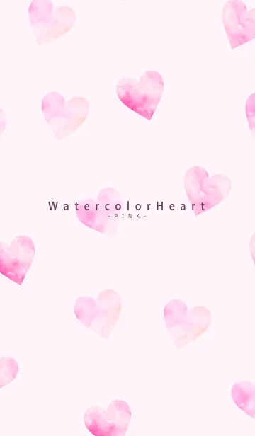 [LINE着せ替え] Watercolor Heart-PINK 30の画像1