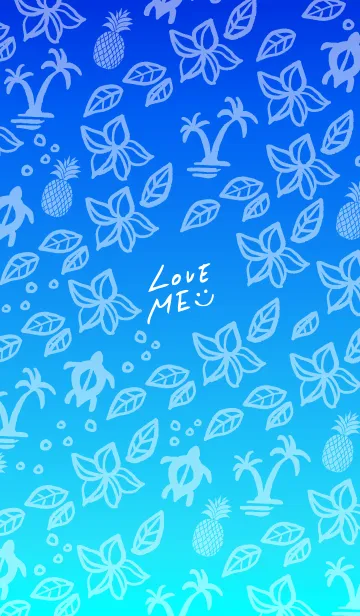 [LINE着せ替え] アロハ！水色と青色5の画像1