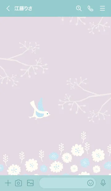 [LINE着せ替え] 北欧風 鳥と花29の画像3