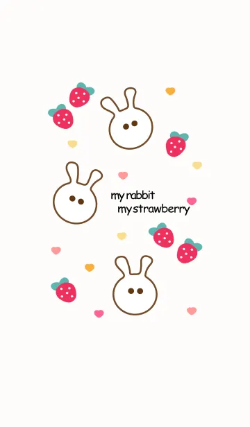 [LINE着せ替え] Rabbit & Strawberry 16の画像1