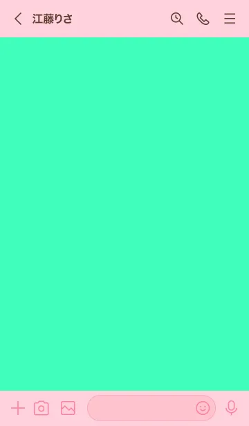 [LINE着せ替え] ポップピンクグリーン／ワンカラースタイルの画像3