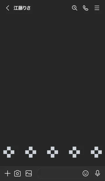 [LINE着せ替え] ドット絵ハート(ブラック×グレー)の画像3