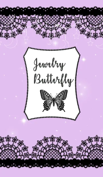 [LINE着せ替え] Jewelry Butterfly_perpl♡黒レースの画像1