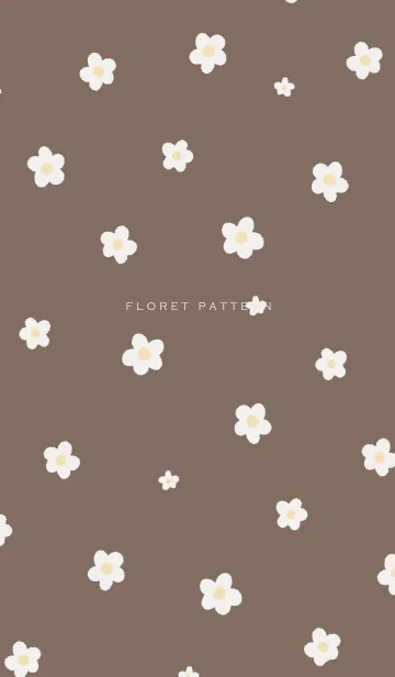 [LINE着せ替え] シンプル 小花柄 ブラウンの画像1