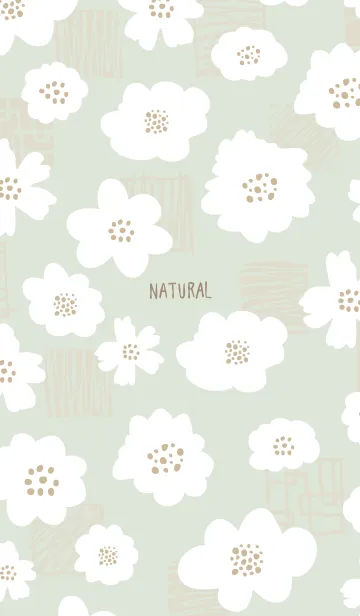 [LINE着せ替え] おしゃれ 花 白 グリーンの画像1