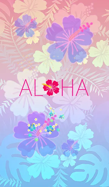 [LINE着せ替え] 花柄♡ハワイ＊ALOHA+252の画像1