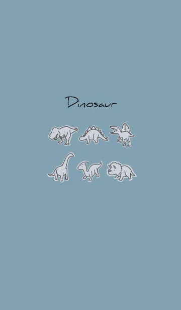 [LINE着せ替え] ベージュと青 : シンプル恐竜の画像1