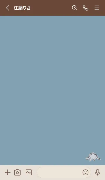 [LINE着せ替え] ベージュと青 : シンプル恐竜の画像3