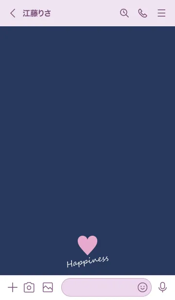 [LINE着せ替え] Small Heart *Navy+Pink 19*の画像3