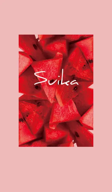 [LINE着せ替え] ベージュとピンク : スイカの画像1