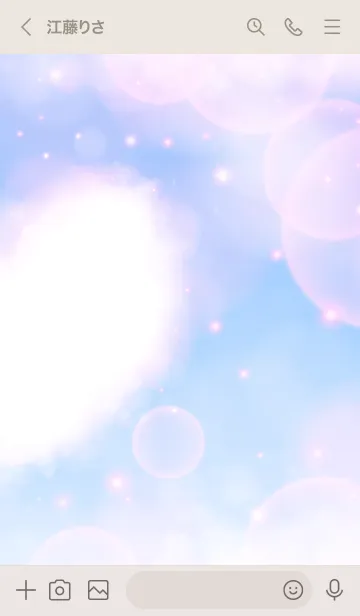 [LINE着せ替え] Pair Theme Sky Blue Heart Cloud.MEKYM 8の画像3