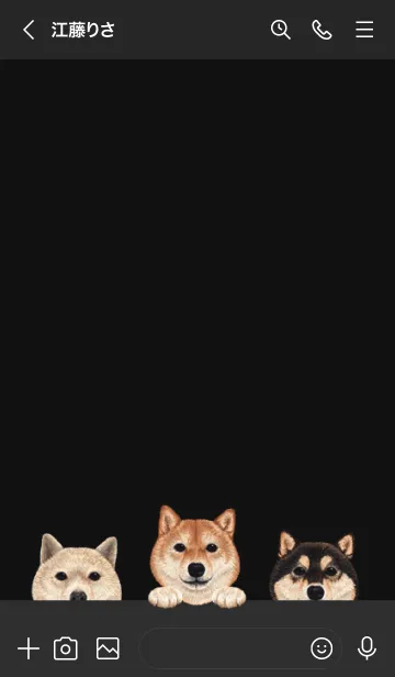 [LINE着せ替え] ワンワン！- 柴犬 - 黒×灰色の画像3