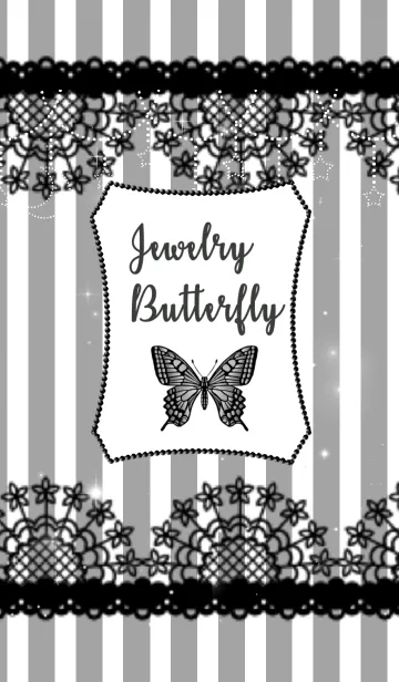 [LINE着せ替え] Jewelry Butterfly♡border light glayの画像1