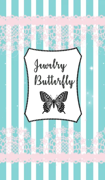 [LINE着せ替え] Jewelry Butterfly♡border blue&pinkの画像1