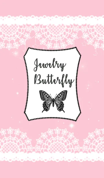 [LINE着せ替え] Jewelry Butterfly_light pink♡白レースの画像1