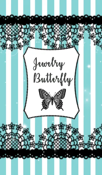 [LINE着せ替え] Jewelry Butterfly♡ボーダー青の画像1