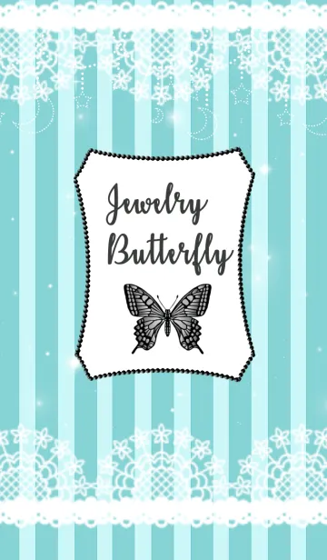 [LINE着せ替え] Jewelry Butterfly♡ボーダー&水色の画像1