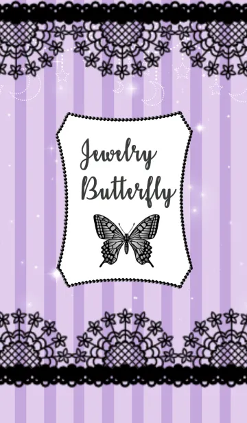 [LINE着せ替え] Jewelry Butterfly♡border &紫の画像1