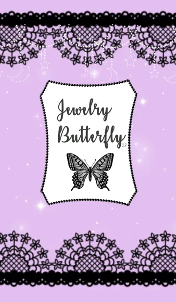 [LINE着せ替え] Jewelry Butterfly_02♡紫&黒レースの画像1