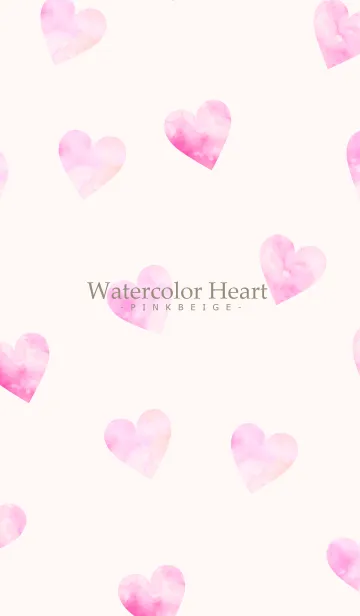 [LINE着せ替え] Watercolor Heart-PINKBEIGE 31の画像1