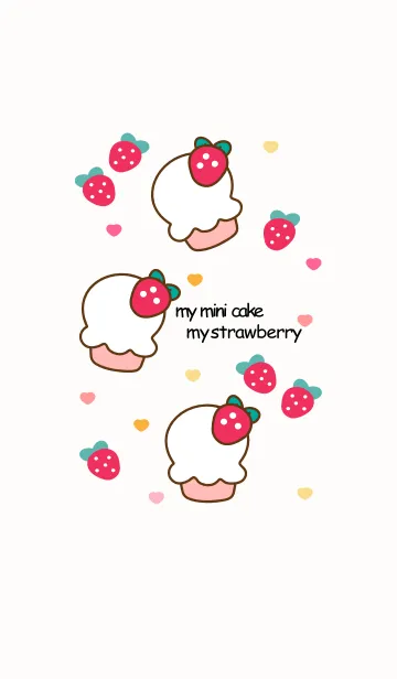 [LINE着せ替え] Mini cake & Strawberry 17の画像1