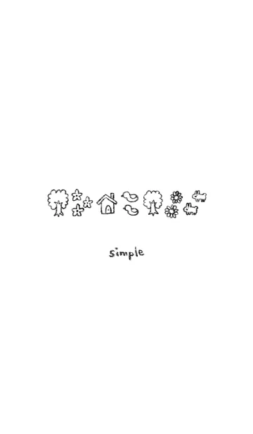 [LINE着せ替え] simple white ゆるかわの画像1