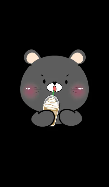 [LINE着せ替え] Face Black Mouse  Simple Theme (JP)の画像1