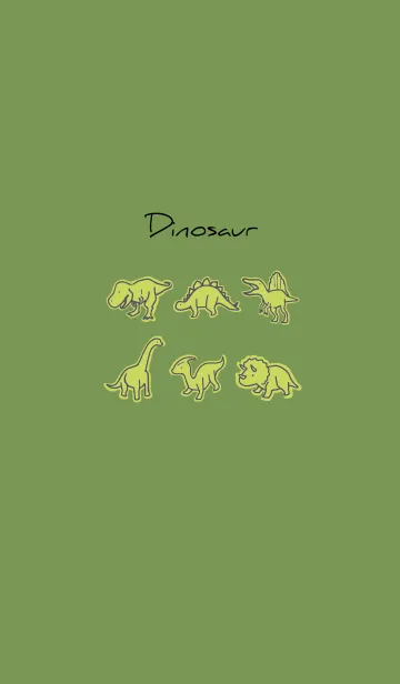 [LINE着せ替え] 黄緑 : シンプル恐竜の画像1