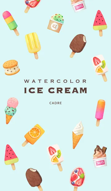 [LINE着せ替え] Watercolor Ice Creamの画像1