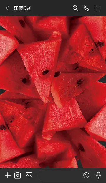 [LINE着せ替え] ブラック : スイカの画像3