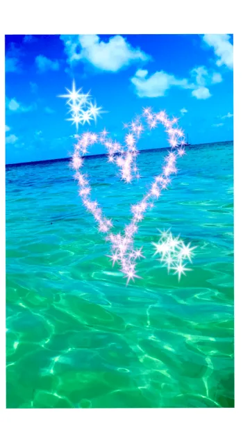 [LINE着せ替え] ハート♡海 おまじない 全体運上昇の画像1