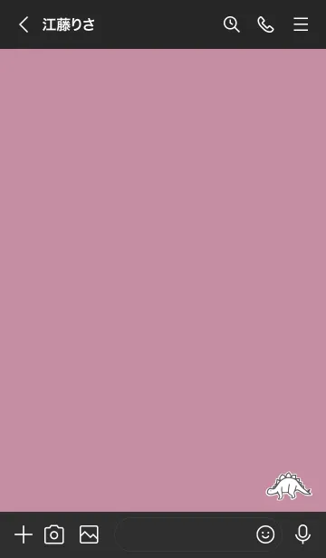 [LINE着せ替え] 黒とピンク : シンプル恐竜の画像3