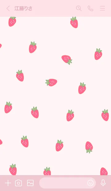 [LINE着せ替え] strawberry / natural pinkの画像3