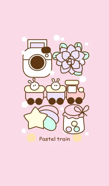 [LINE着せ替え] Lovely pastel trains 9の画像1