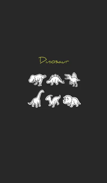 [LINE着せ替え] 黒と黄色 : シンプル恐竜の画像1