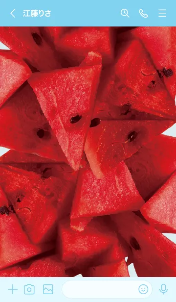[LINE着せ替え] 青 : スイカの画像3