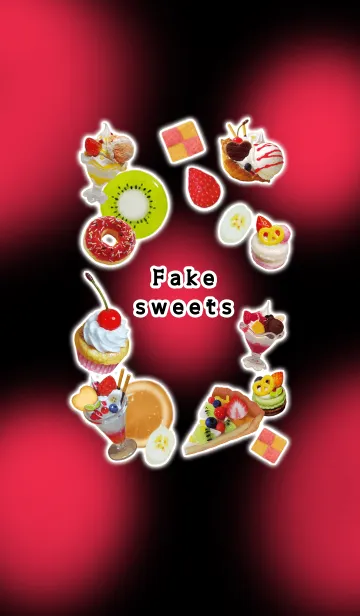 [LINE着せ替え] Fake sweets★black & red versionの画像1