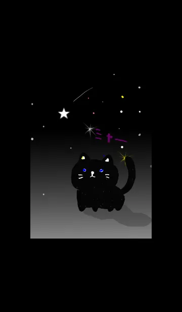 [LINE着せ替え] 夜と黒猫の画像1