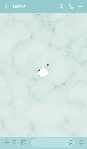[LINE着せ替え] ～大理石と猫2♥グリーン02_1～の画像3