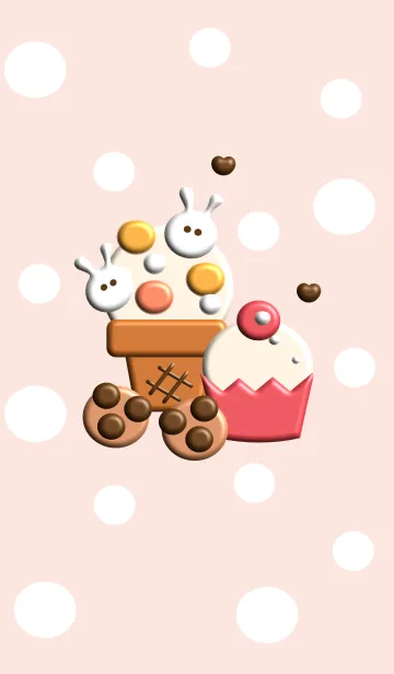 [LINE着せ替え] Ice cream & Cupcake 3Dの画像1