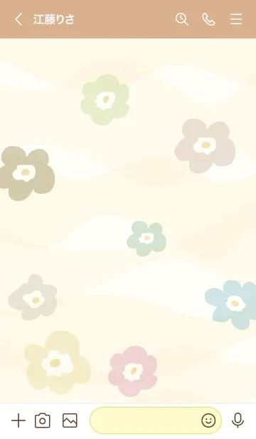 [LINE着せ替え] くすみカラー花々 ベージュ3の画像3